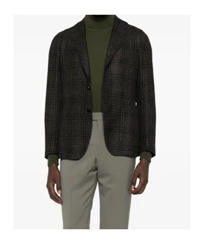 Tagliatore Check Patterned Single-breasted Blazer In Black