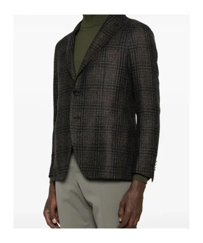 Tagliatore Check Patterned Single-breasted Blazer In Black