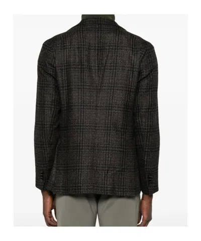 Tagliatore Check Patterned Single-breasted Blazer In Black
