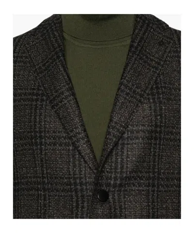 Tagliatore Check Patterned Single-breasted Blazer In Black
