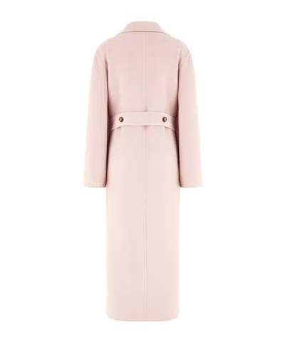 Alberta Ferretti Long-sleeved Belted Coat In Pink