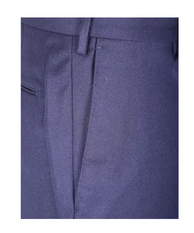 Incotex Flat-front Cotton Trousers In Blue