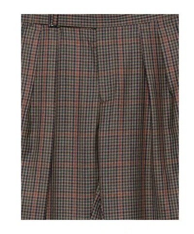 Paul Smith Check Pleated Trousers In Multi