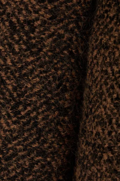 Alberta Ferretti Long-sleeved Twill Coat In Brown