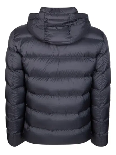 Herno Quilted Long-sleeved Cotton Coat In Black