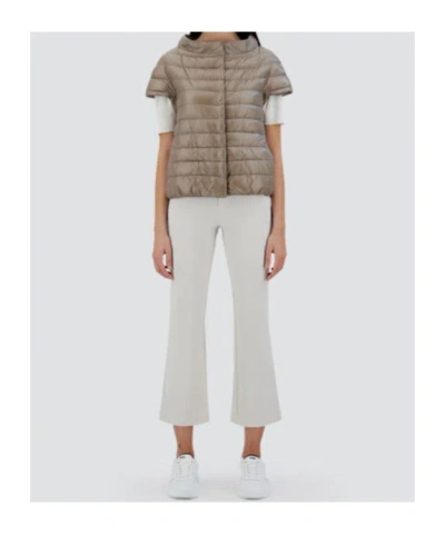 Herno Quilted Short-sleeved Down Jacket In Gold