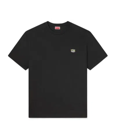 Kenzo Embroidered Crewneck T-shirt In Black