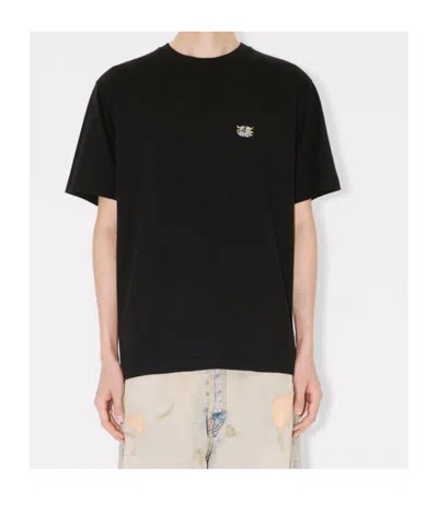 Kenzo Embroidered Crewneck T-shirt In Black