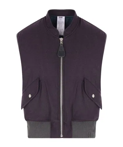 Magliano Padded Bomber Vest In Brown