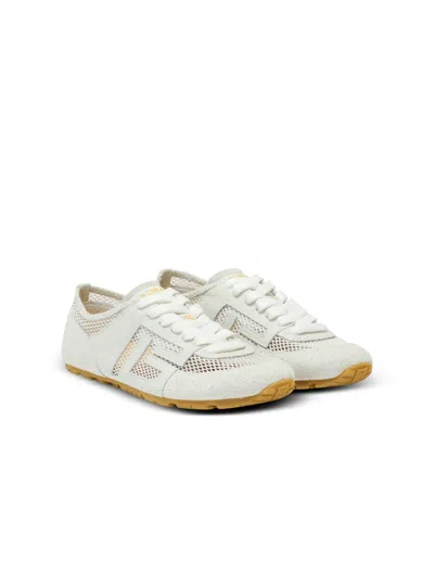 Balmain Racer 45 Sneakers In Lambskin And Suede In Gray