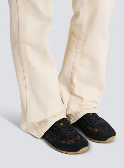 Balmain Suede Racer 45 Sneakers In Black