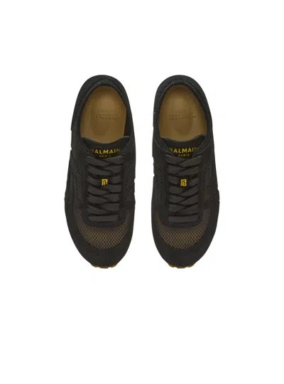 Balmain Suede Racer 45 Sneakers In Black