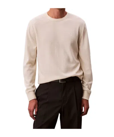 Calvin Klein Merino Wool Classic Jumper In Neutral