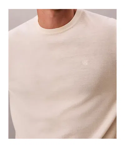 Calvin Klein Merino Wool Classic Jumper In Neutral