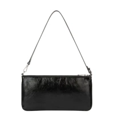 Courrèges Logo-plaque Zipped Pouch In Black