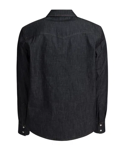 Apc Western Long-sleeved Shirt In Black