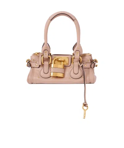Chloé Paddington Pink Handbag With Two Top Handles And Padlock On The Front In Leather Woman In Pink
