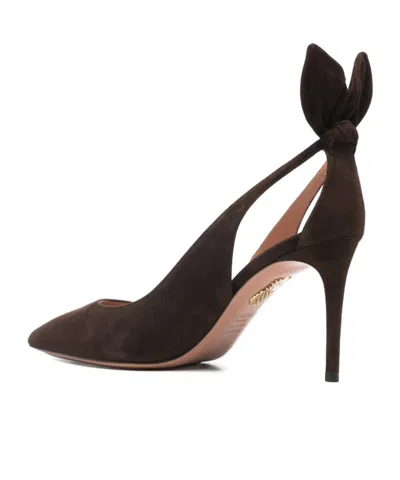Aquazzura Bow Tie Pointed-toe Pumps In Black