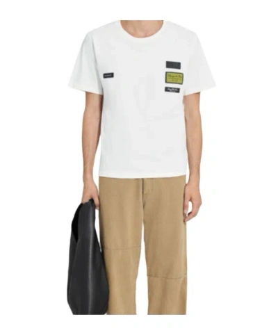 Mm6 Maison Margiela Patch Graphic Crew Neck Short Sleeve T-shirt In White