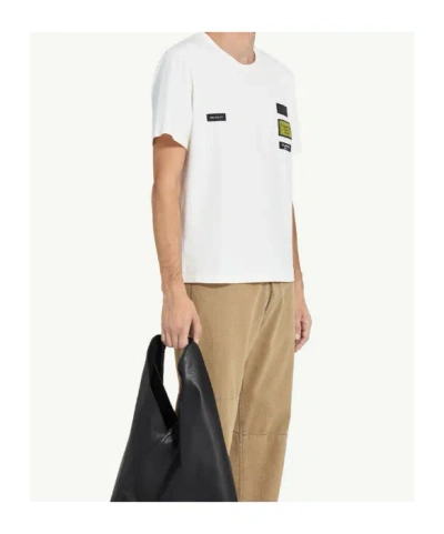 Mm6 Maison Margiela Patch Graphic Crew Neck Short Sleeve T-shirt In White
