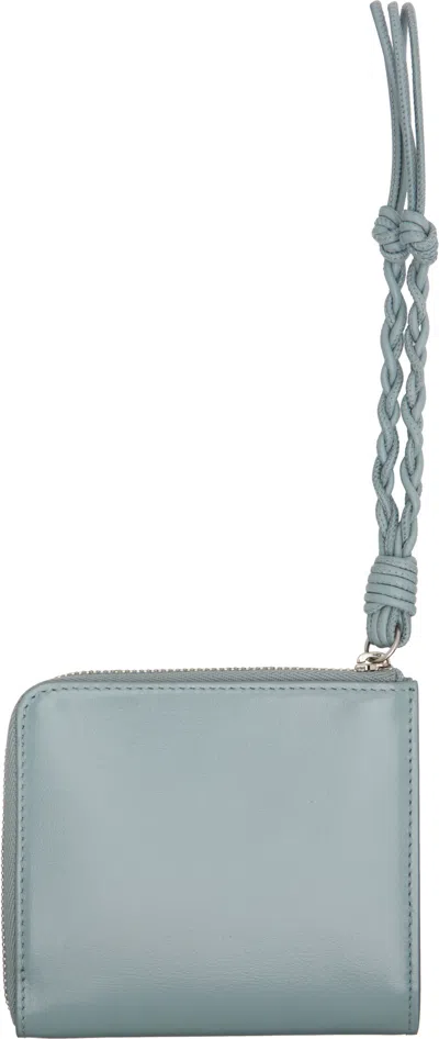 Jil Sander Tangle Leather Card Holder In Blue