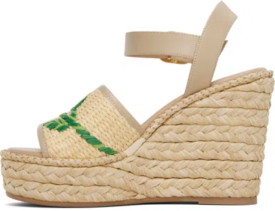 Valentino Vlogo Signature Platform Wedge Sandals In Neutral