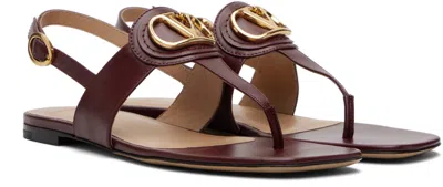 Valentino Vlogo Flip-flop Sandals In Brown
