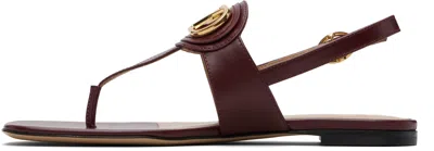 Valentino Vlogo Flip-flop Sandals In Brown