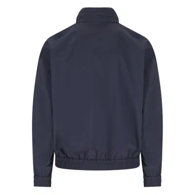 Brunello Cucinelli Technical Blouson Jacket High Collar Design In Blue
