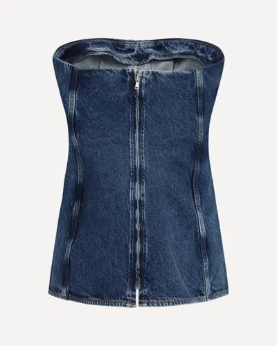 Agolde Strapless Denim Cover-up In Blue