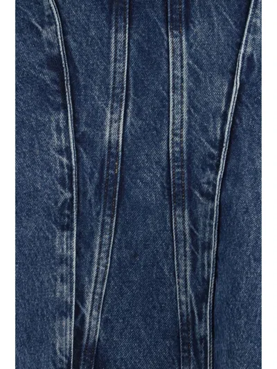 Agolde Strapless Denim Cover-up In Blue