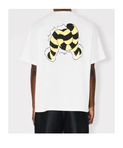 Kenzo Tiger Motif Crew Neck Short Sleeve T-shirt In White