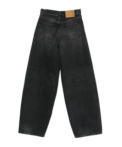 Haikure 'korea' Grey Jeans With Faded Effect And Logo Patch On The Back In Cotton Woman In Black