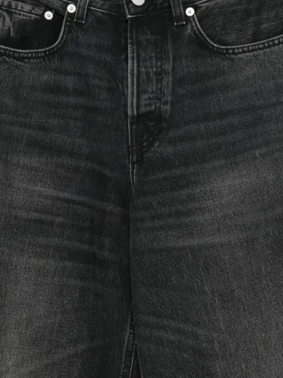 Haikure 'korea' Grey Jeans With Faded Effect And Logo Patch On The Back In Cotton Woman In Black