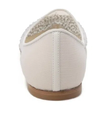 Jimmy Choo Mesh Pointed Flats In White