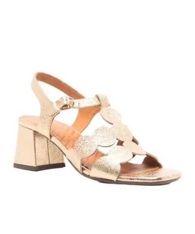 Chie Mihara Chunky High-heeled Sandals In Gold