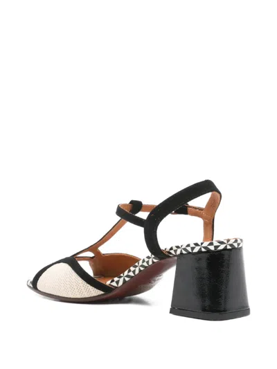 Chie Mihara Lipika T-strap Patterned Sandals In Black