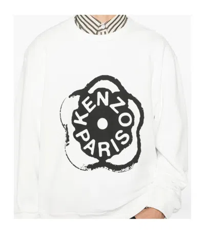 Kenzo Floral-logo Print Sweatshirt In Multi