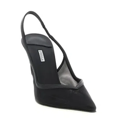 Le Silla Vivienne Mesh Slingback Pumps Pointed Toe In Black