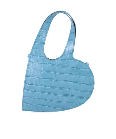 Coperni Mini Heart-shaped Shoulder Bag In Blue