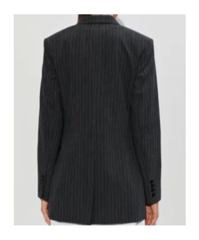 Isabel Marant Jevima Pinstripe Double-breasted Blazer In Gray