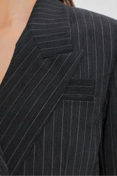 Isabel Marant Jevima Pinstripe Double-breasted Blazer In Gray
