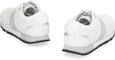 Hugo Boss Low Top Sneakers Technical Fabric Mesh In White