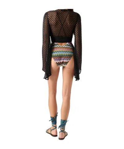 Missoni Wrap Top In Lamé Viscose With Raschel Workmanship In Multi