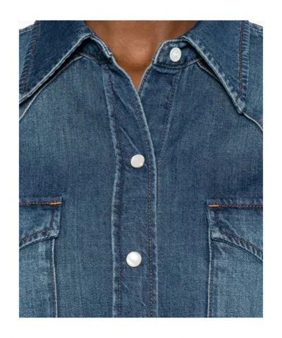 Apc Long-sleeved Denim Shirt In Blue