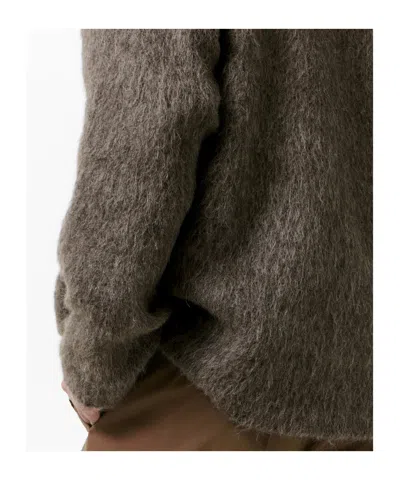 Our Legacy Mens Mole Grey V-neck Patch-pocket Wool-alpaca Blend Cardigan In Brown