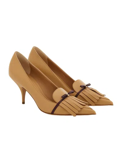 Ferragamo 70mm Mini-bow Detail Pumps In Brown