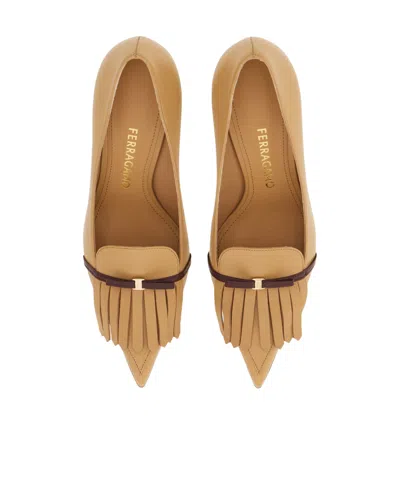 Ferragamo 70mm Mini-bow Detail Pumps In Brown