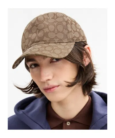Coach Signature Jacquard Baseball Hat In Brown