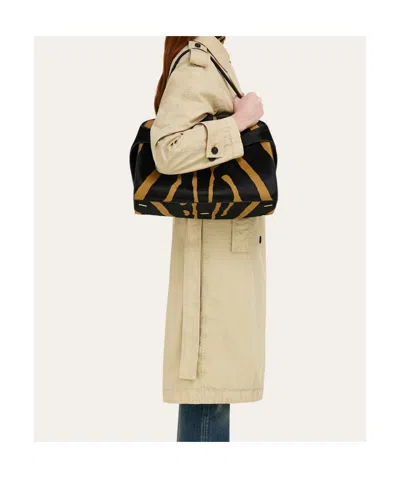 Ferragamo Hug Soft Bicolor Shoulder Bag (l) In Multi